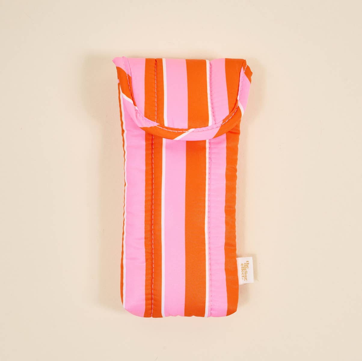 Puffy Sunglasses Case: Sicily Stripes Pink
