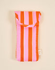 Puffy Sunglasses Case: Sicily Stripes Pink