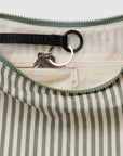 Medium Nylon Crescent Bag - Sage Stripe