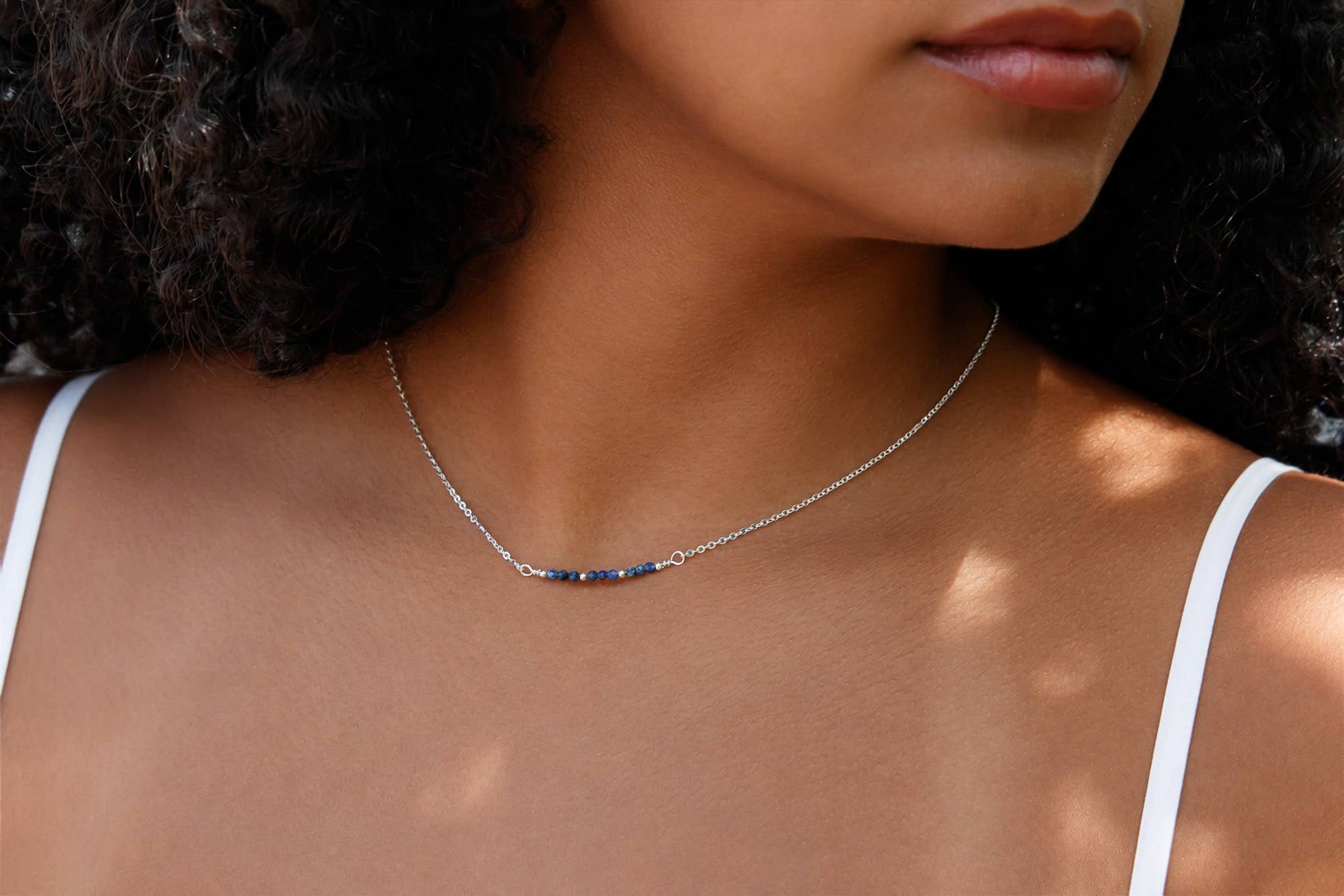 Birthstone Bar Necklace | Silver