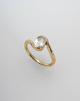 Solitaire Wave Cocktail Ring