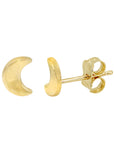 Crescent Studs | Solid Gold