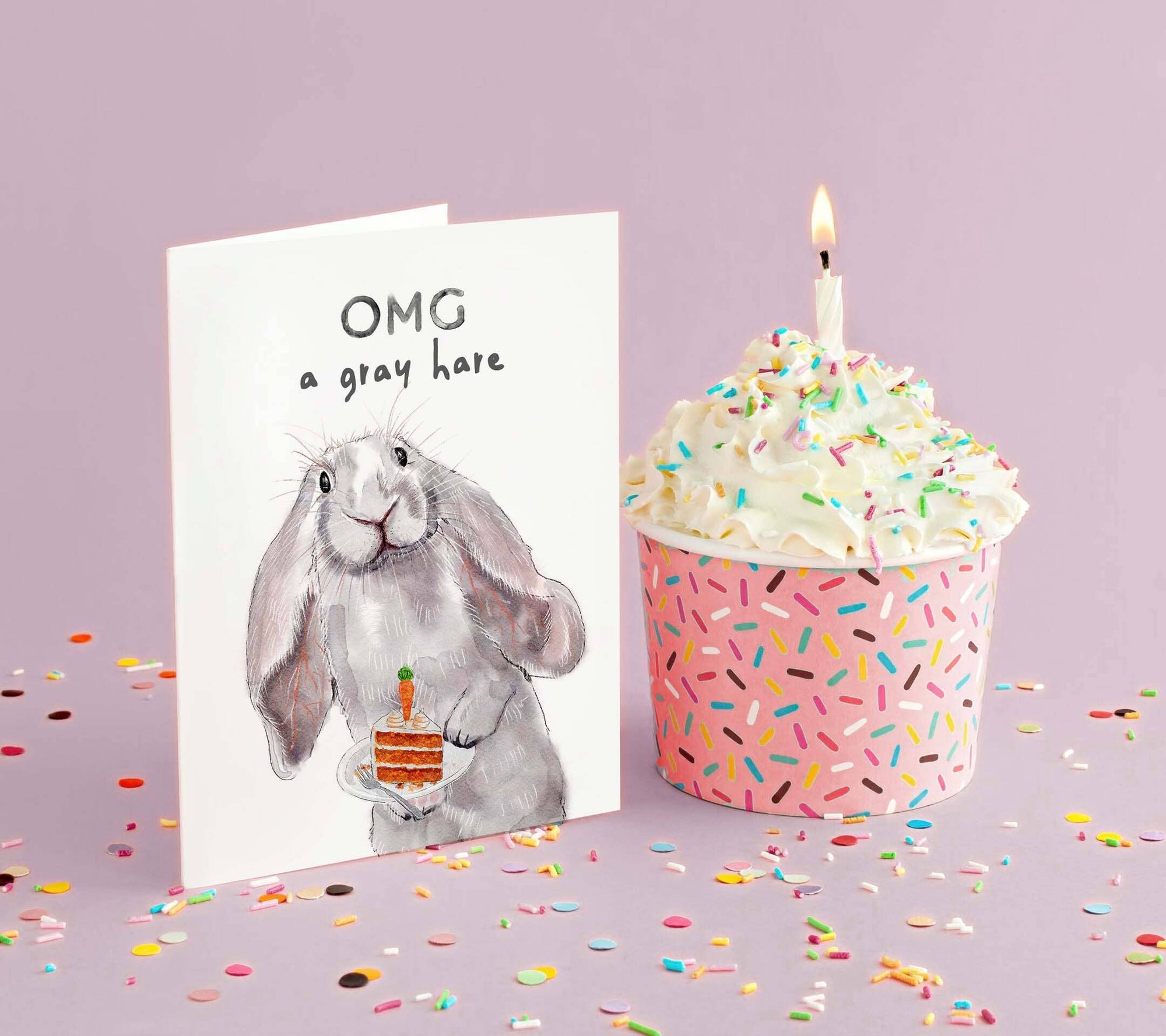 Gray Hare - Funny Birthday Card