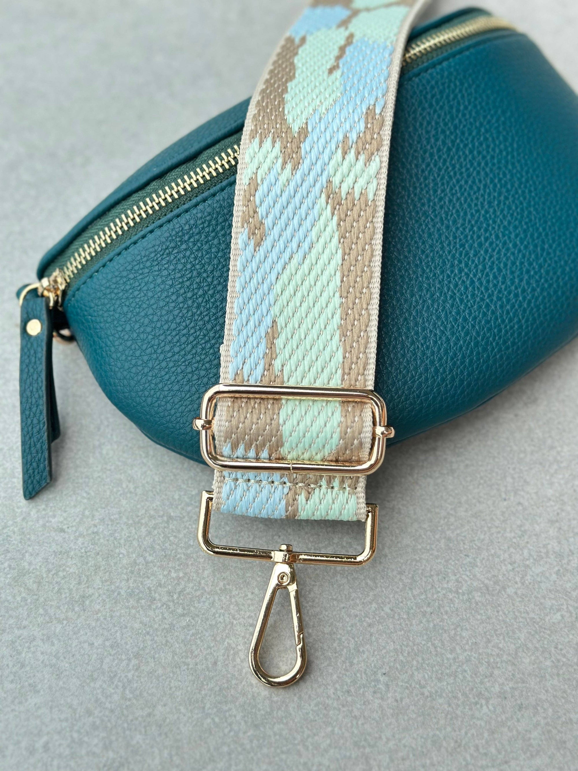 Crossbody Handbag:  Turquoise Leather