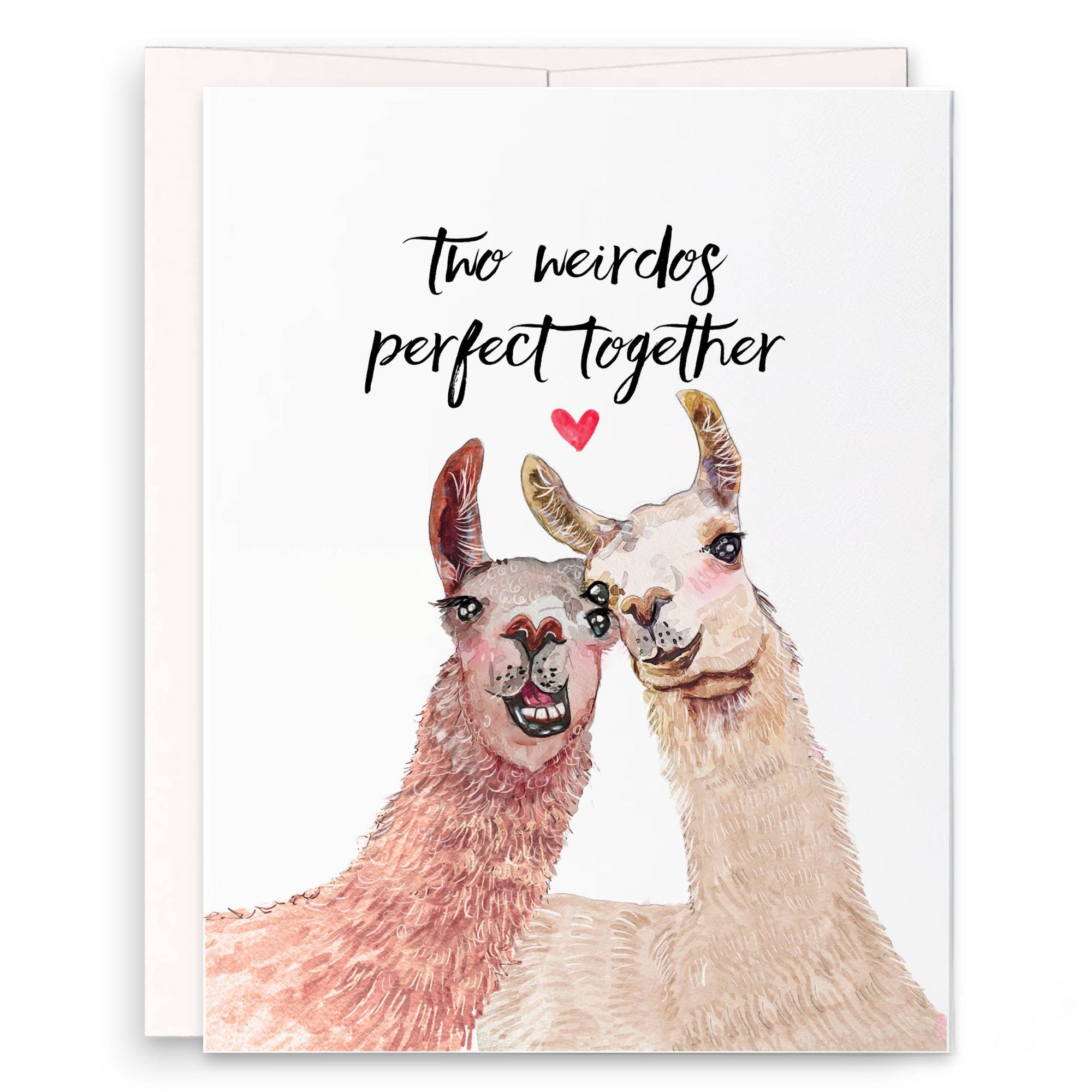 Two Weirdo Llamas Couple - Funny Wedding Anniversary Card