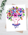Happy Flower Lady Watercolour | Greeting Card