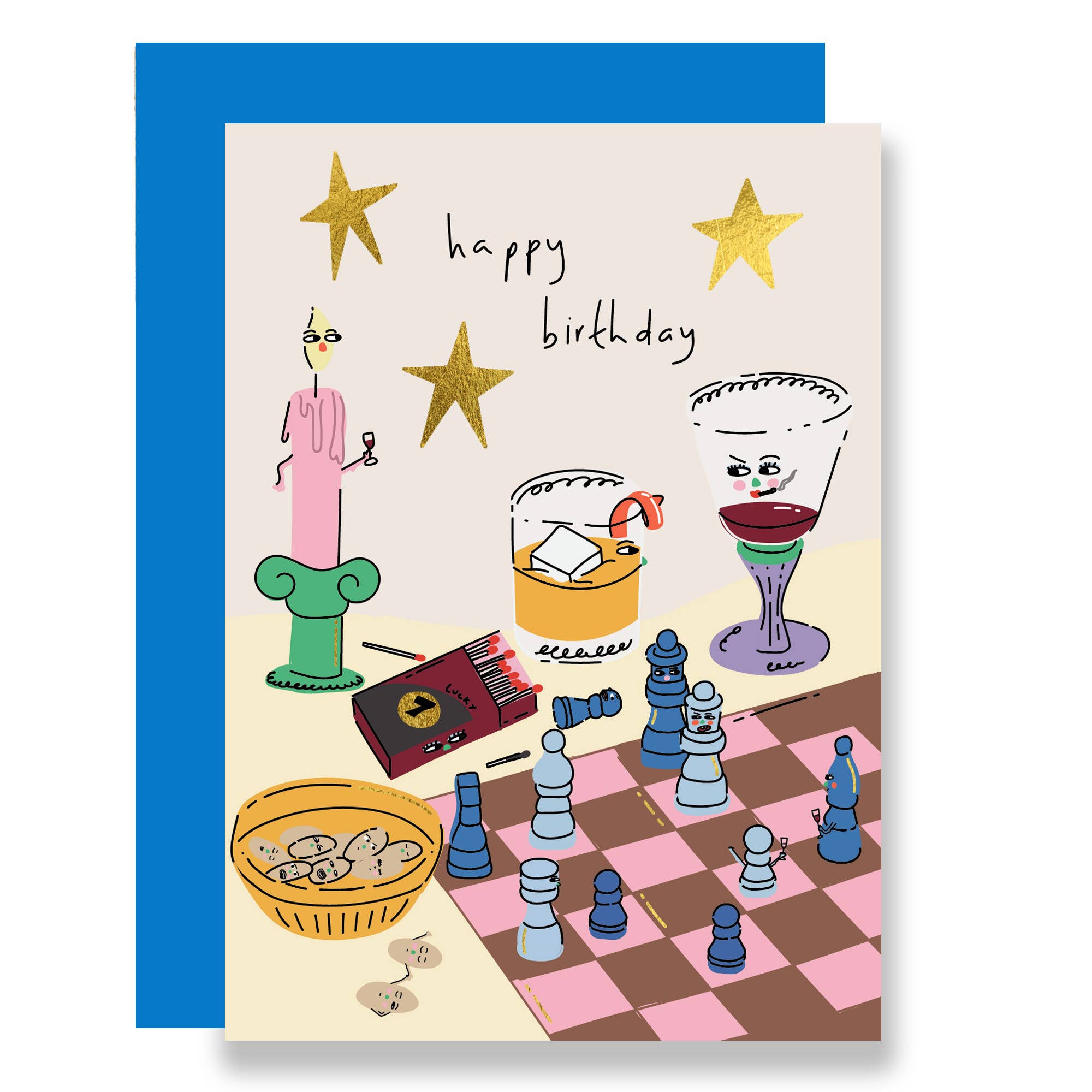 Chess party and drinks | Greeting Card