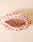 Quilted Cosmetic Pouch: Maple Gingham