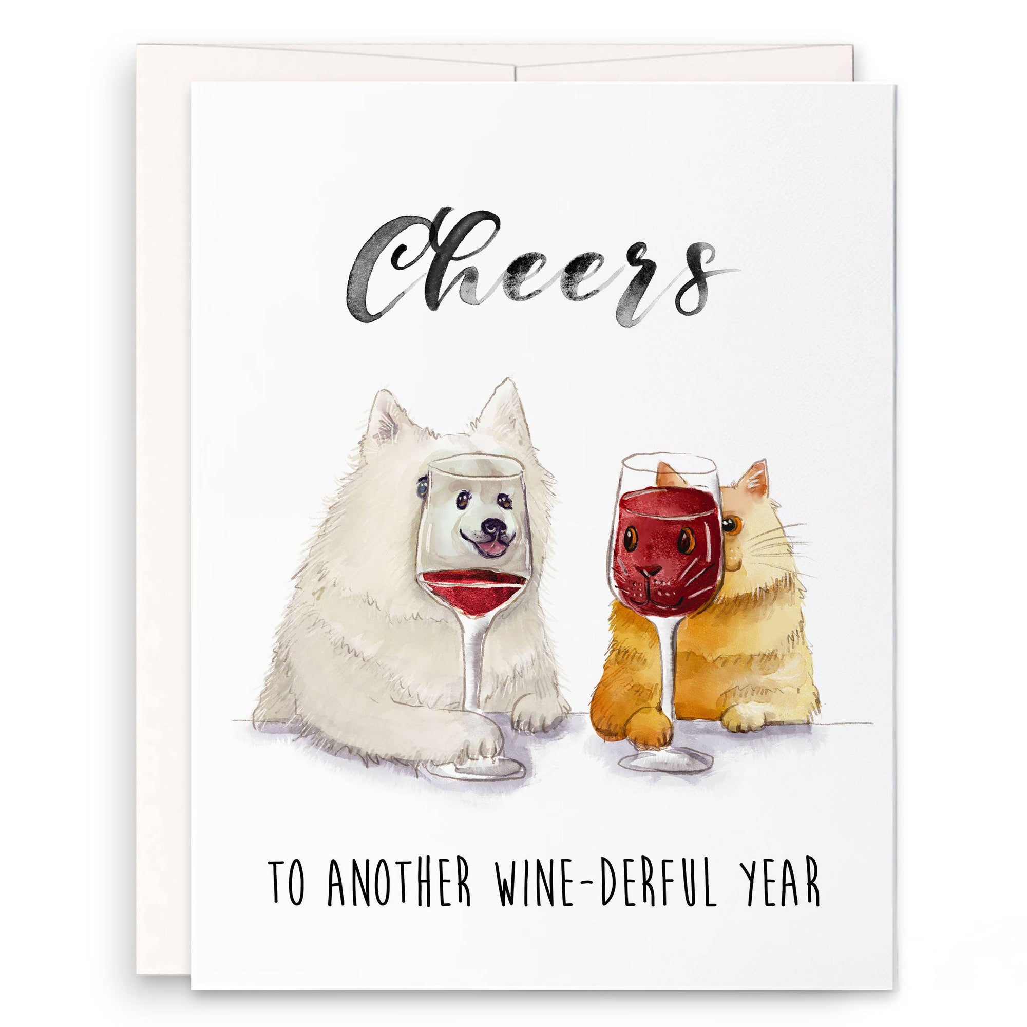 Cheers Wine-derful Year - Funny Birthday Card: Birthday Version