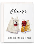 Cheers Wine-derful Year - Funny Birthday Card: Birthday Version
