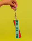 Pickle Girl Embroidered Keychain
