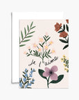 Je t'aime jardins de fleurs | Greeting Card