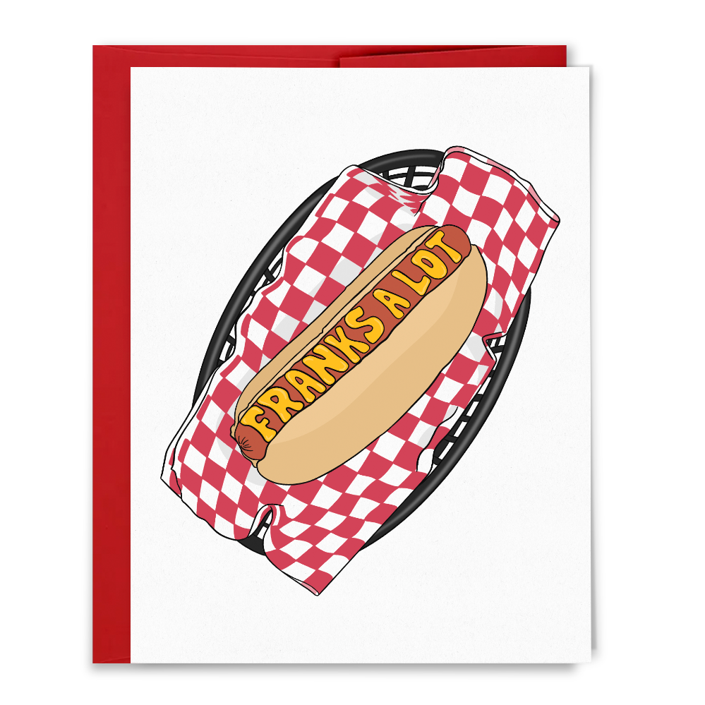 Franks a Lot Hot Dog Thank You Card