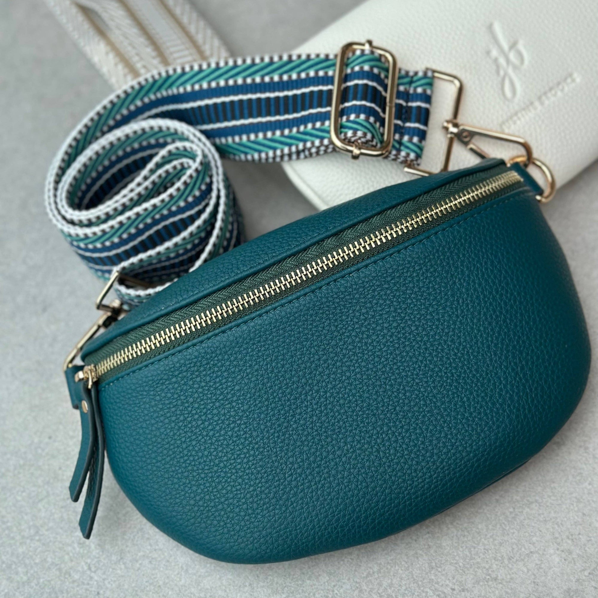 Crossbody Handbag:  Turquoise Leather