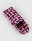 Puffy Glasses Sleeve - Pink Houndstooth