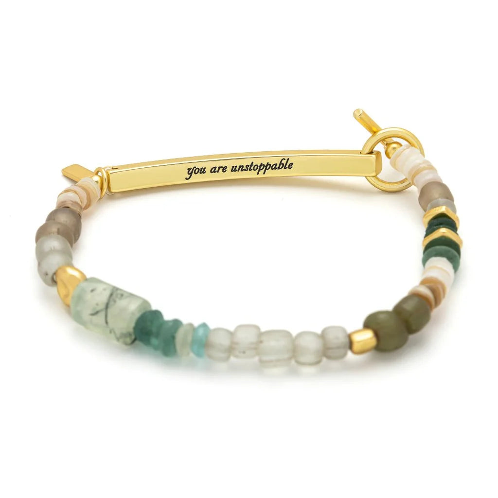 Hidden Message Bracelet |  Unstoppable/Chiltonite/Gold
