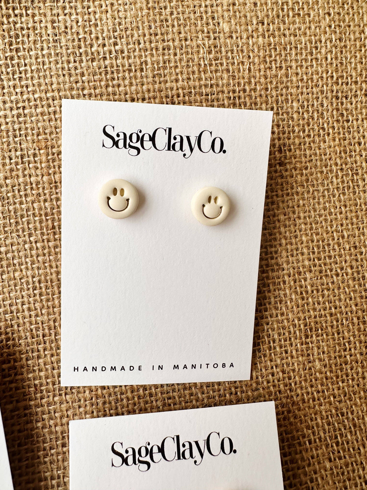 Smile Studs Clay Earrings | Lilac