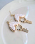 Art Deco Earrings: Ivory