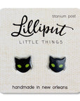 Spooky Black Cat Earrings