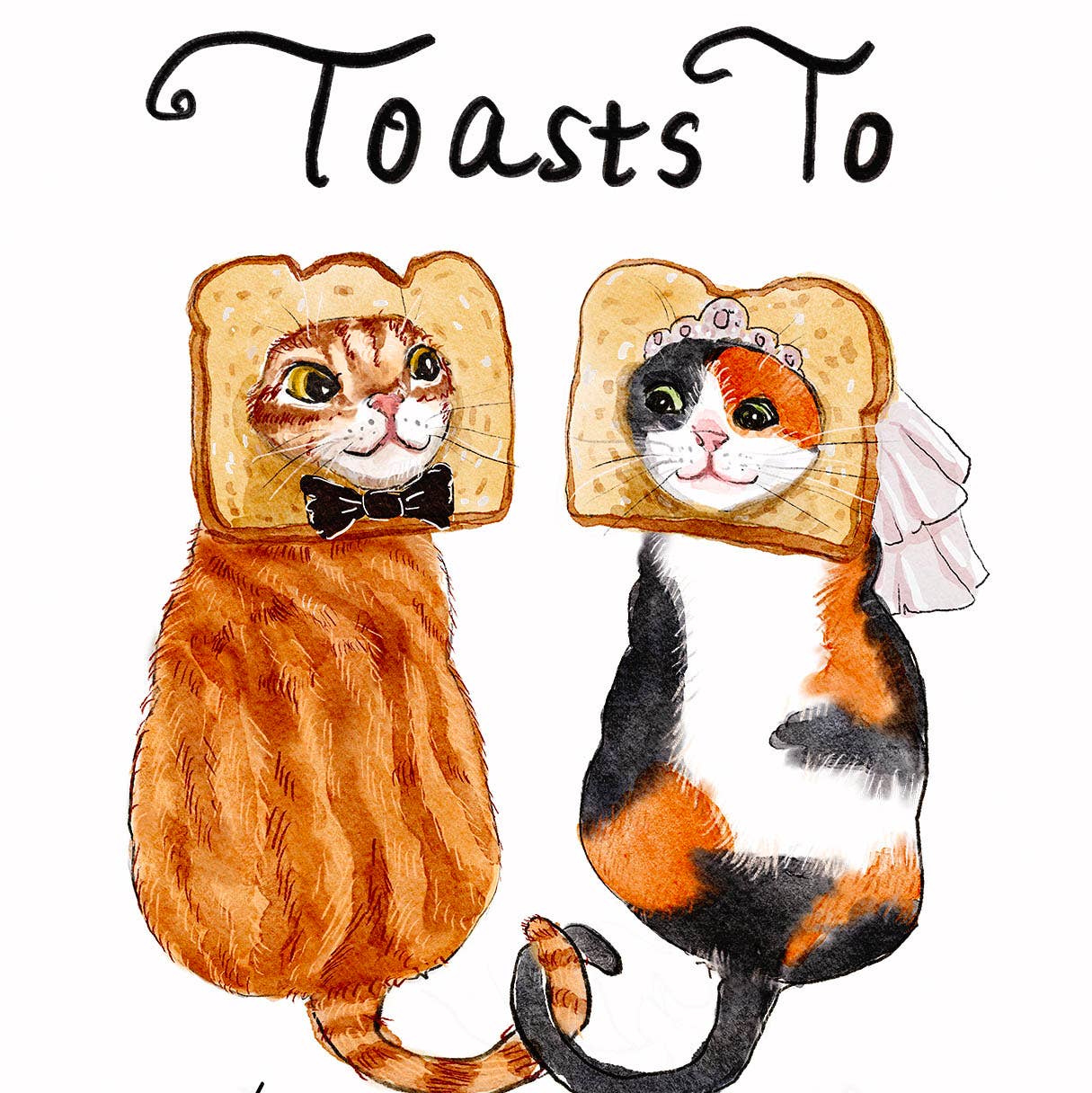 Wedding Toast Cats - Funny Wedding Card