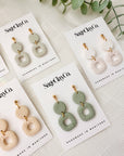 Harper Clay Earrings | Linen