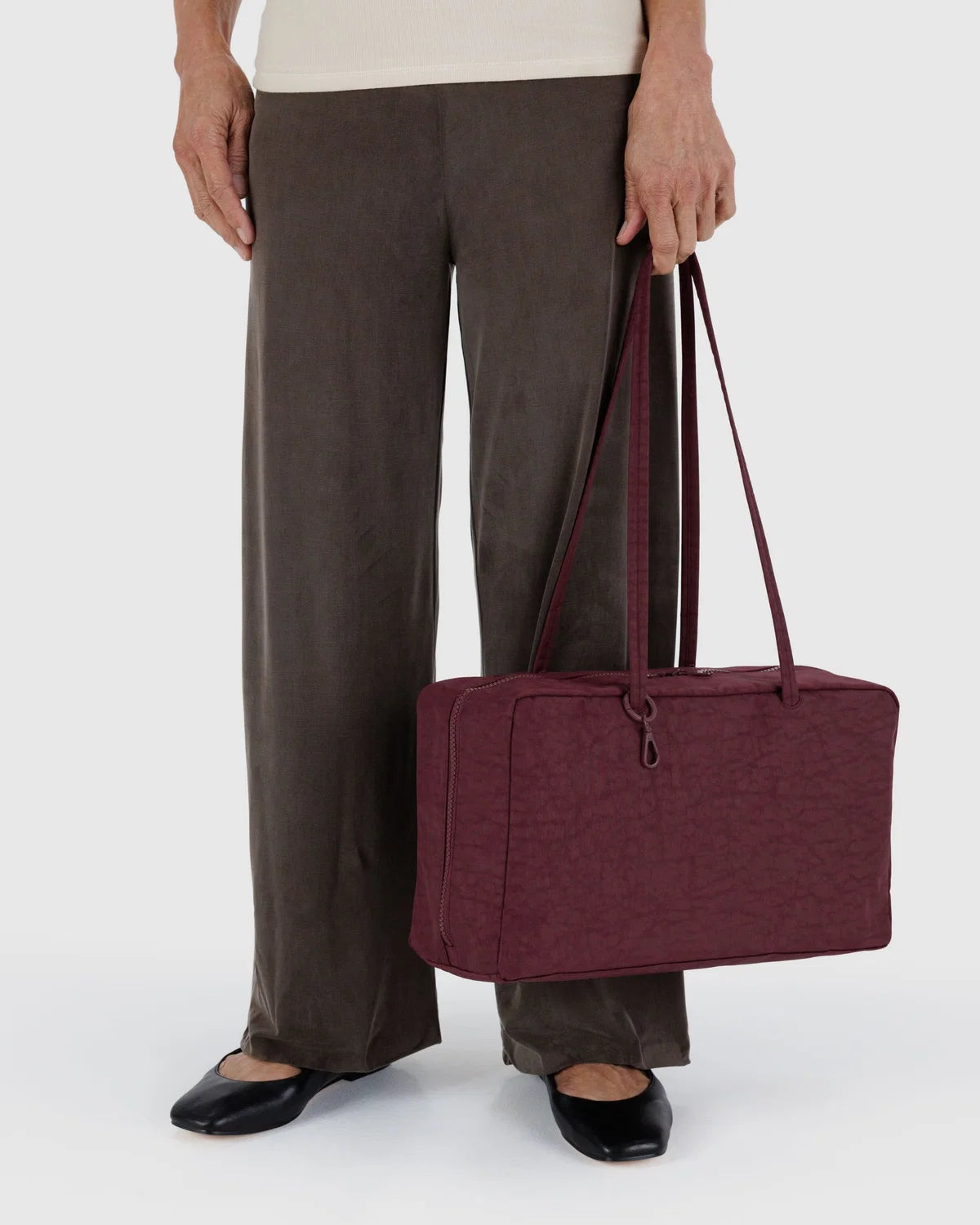Baggu Medium Nylon Bowler Bag | Mahogany