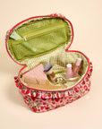 Glam & Go Quilted Cosmetic Bag-Strawberry Fields
