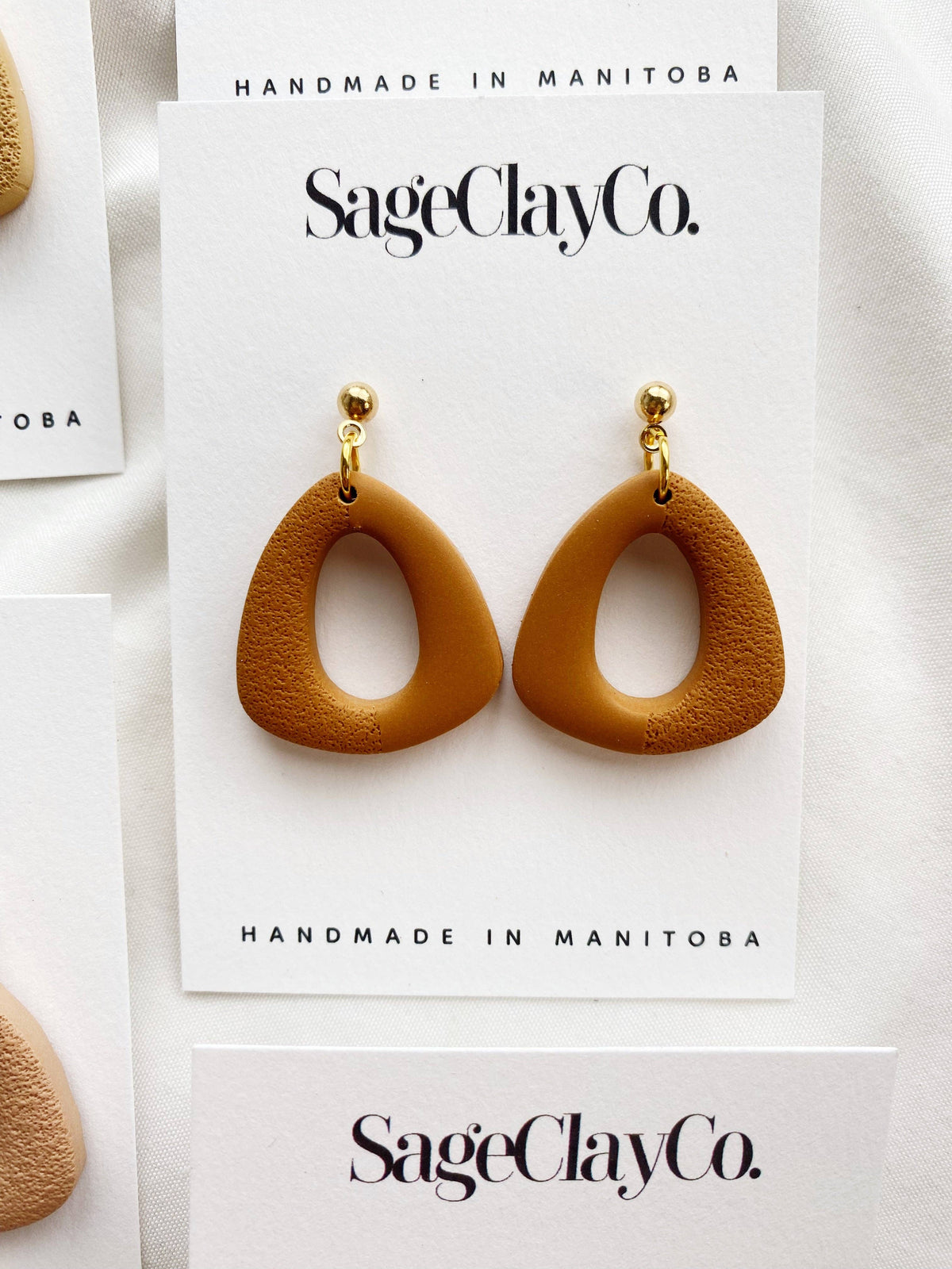 Miley Clay Earrings | Leather