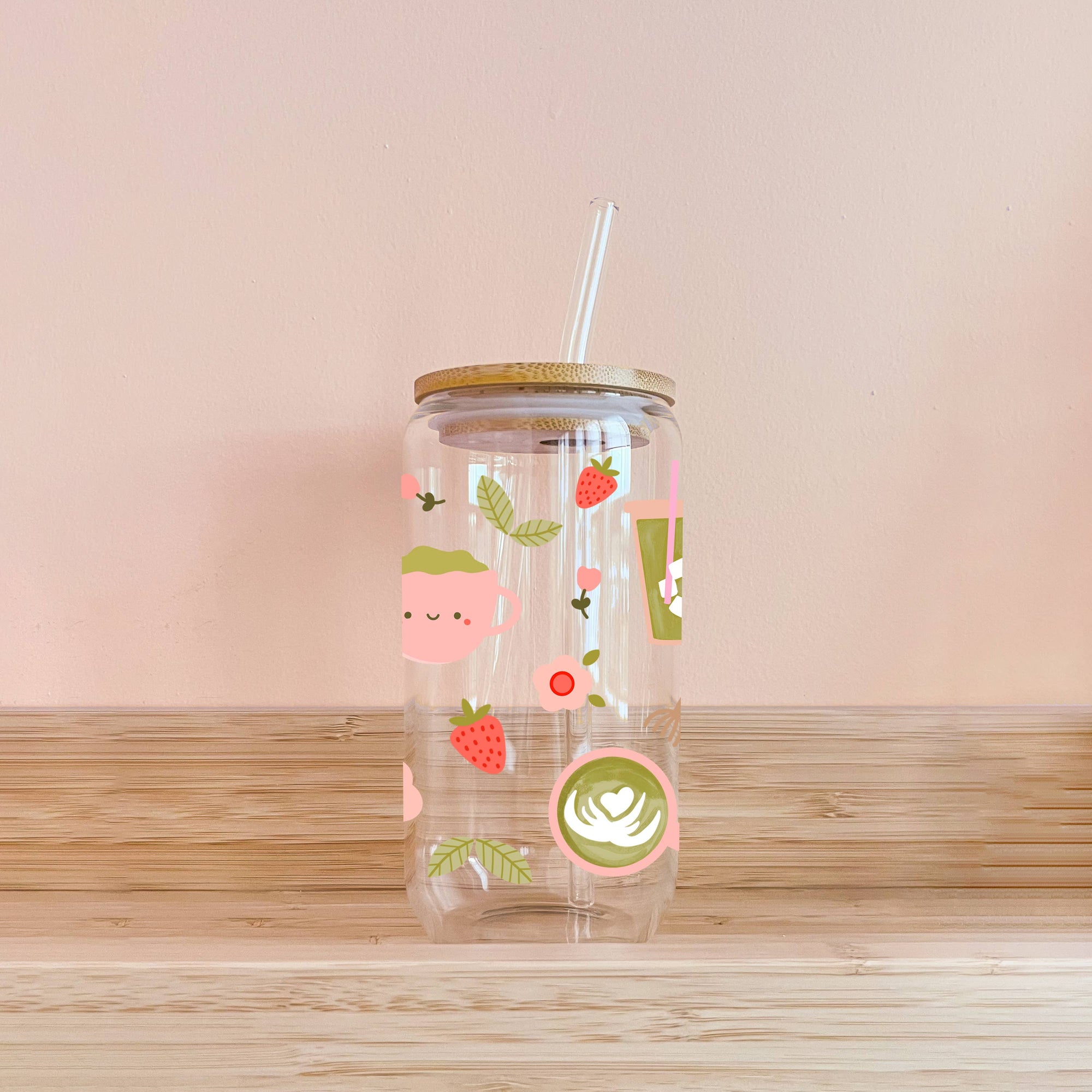 Strawberry Matcha Glass