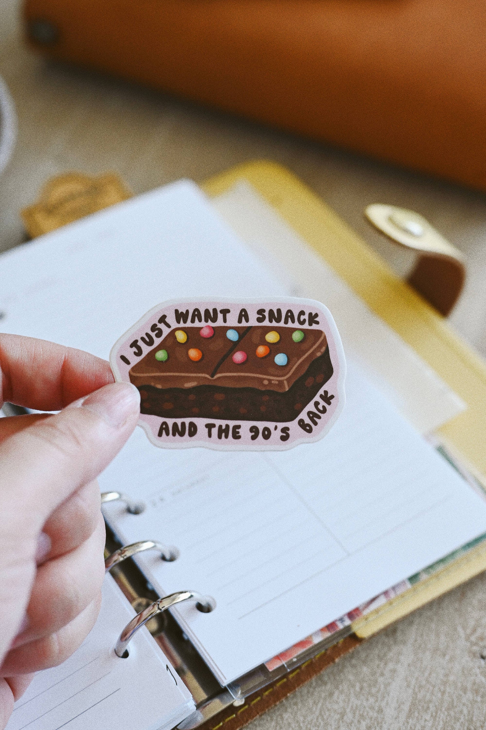 Retro Cosmic Brownie Vinyl Sticker