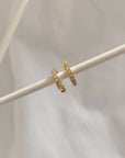 Tara Huggies Gold - White Zirconia