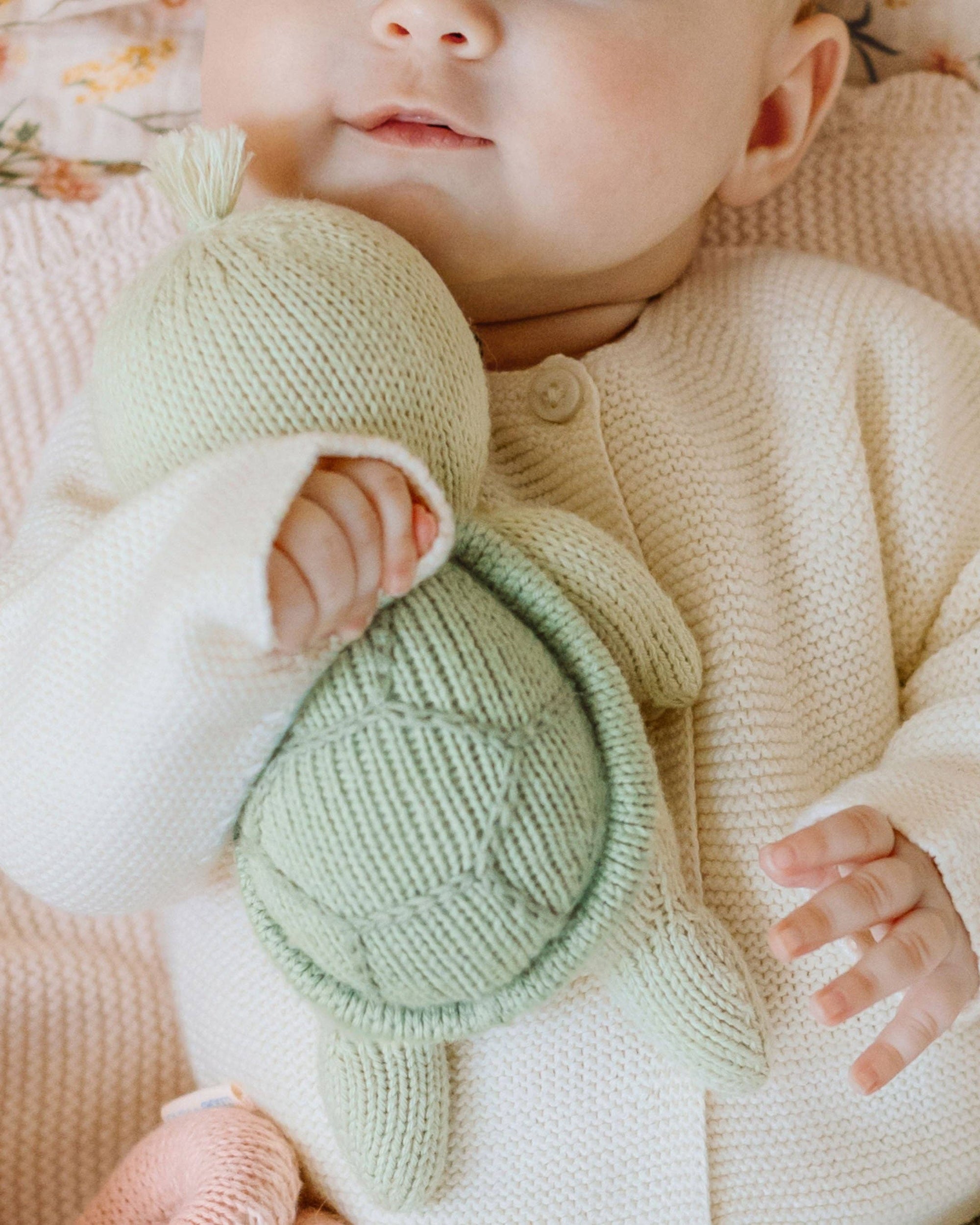 Baby Sea Turtle (kelp green) | Hand-Knit Doll