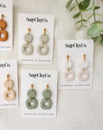 Harper Clay Earrings | Linen