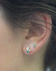 Emerald Pavillion Studs | 14K Gold