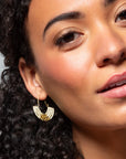 Chromacolour Miyuki U-Hoop Earring | Pewter/Gold