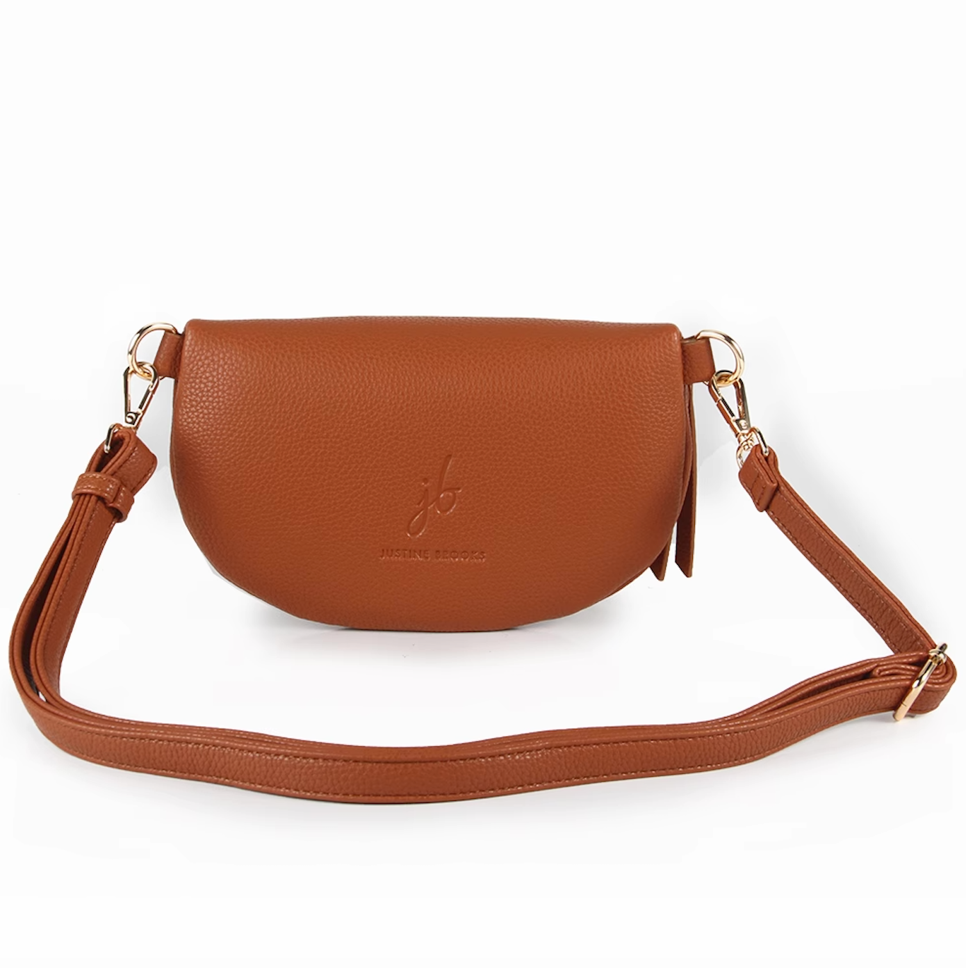 Crossbody Handbag: Rust Brown Leather