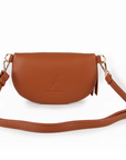 Crossbody Handbag: Rust Brown Leather