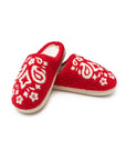 Indoor / Outdoor Slippers - Bandana Print - Red