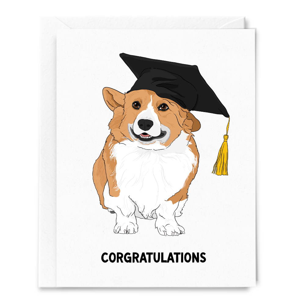 Corgratulations Corgi Graduation Card