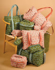 Glam & Go Quilted Cosmetic Bag: Everbloom Forest Green