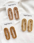 Retro Double Rainbow Clay Earrings | Leather