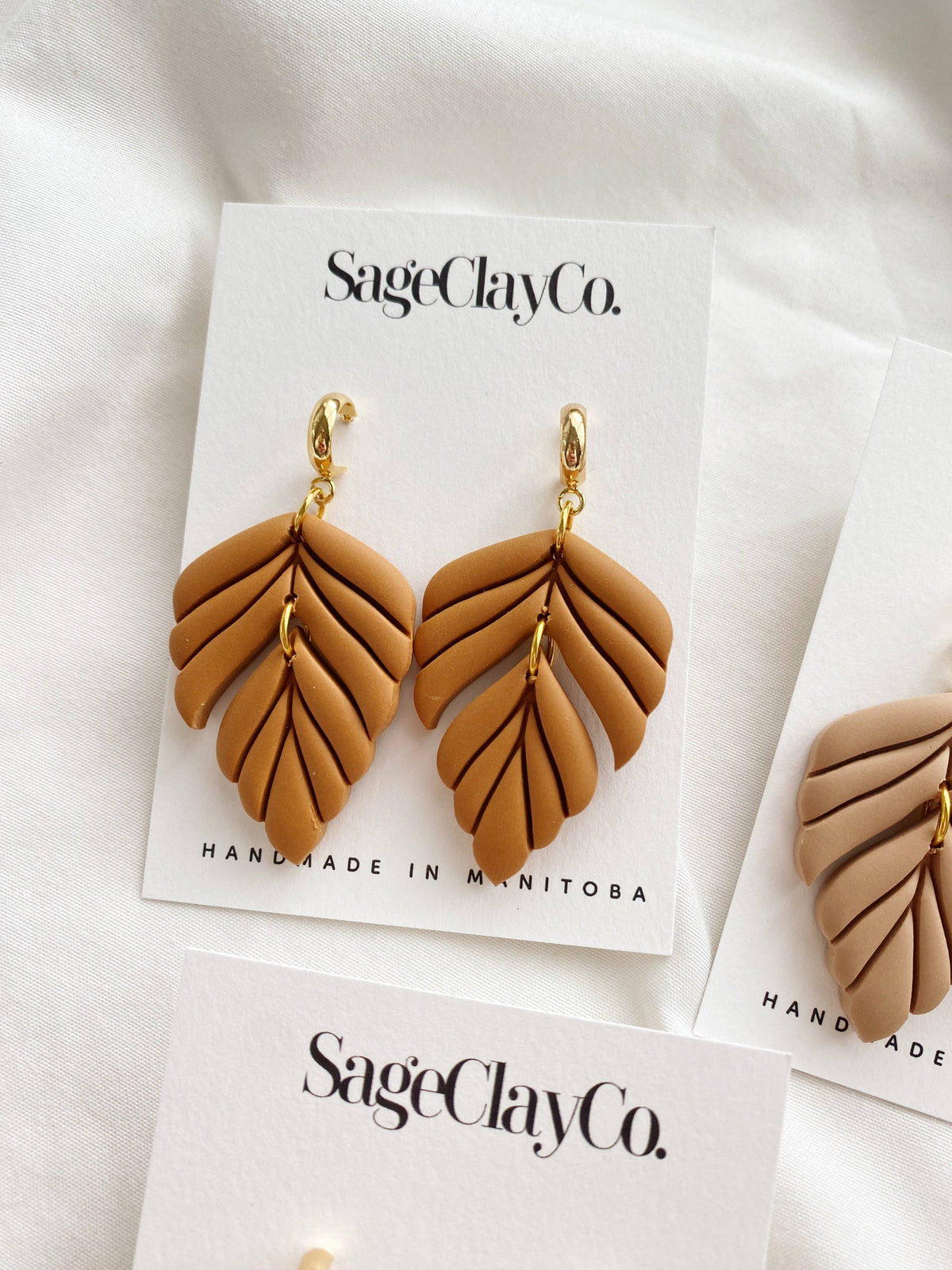 Gianna Clay Earrings | Warm Beige