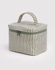 Large Cosmetic Case: Sage Stripe