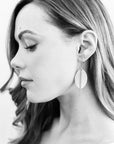 Mint Leather Petal and Brass Bar Earrings