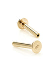 Baguette Flat Back Single Stud | 14K Gold