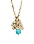 Hamsa + Peace Necklace