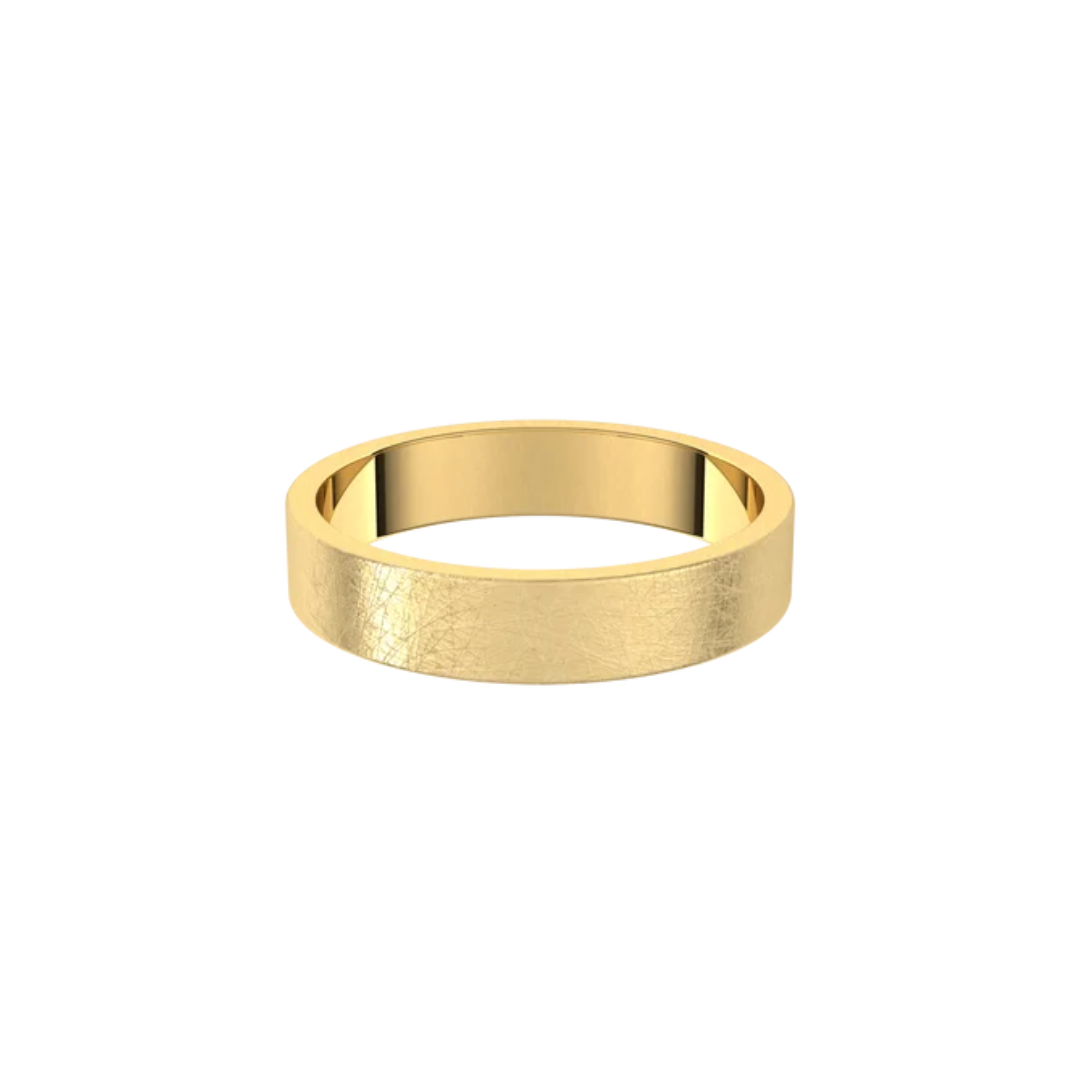 Iced Flat Band | 14K Gold