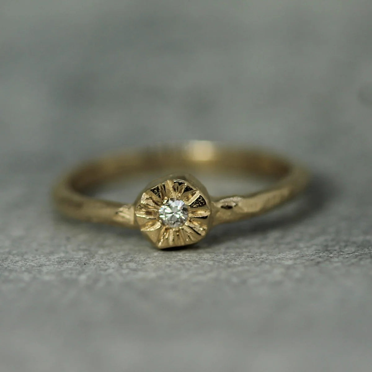 Little Sun Diamond Ring | Solid Gold