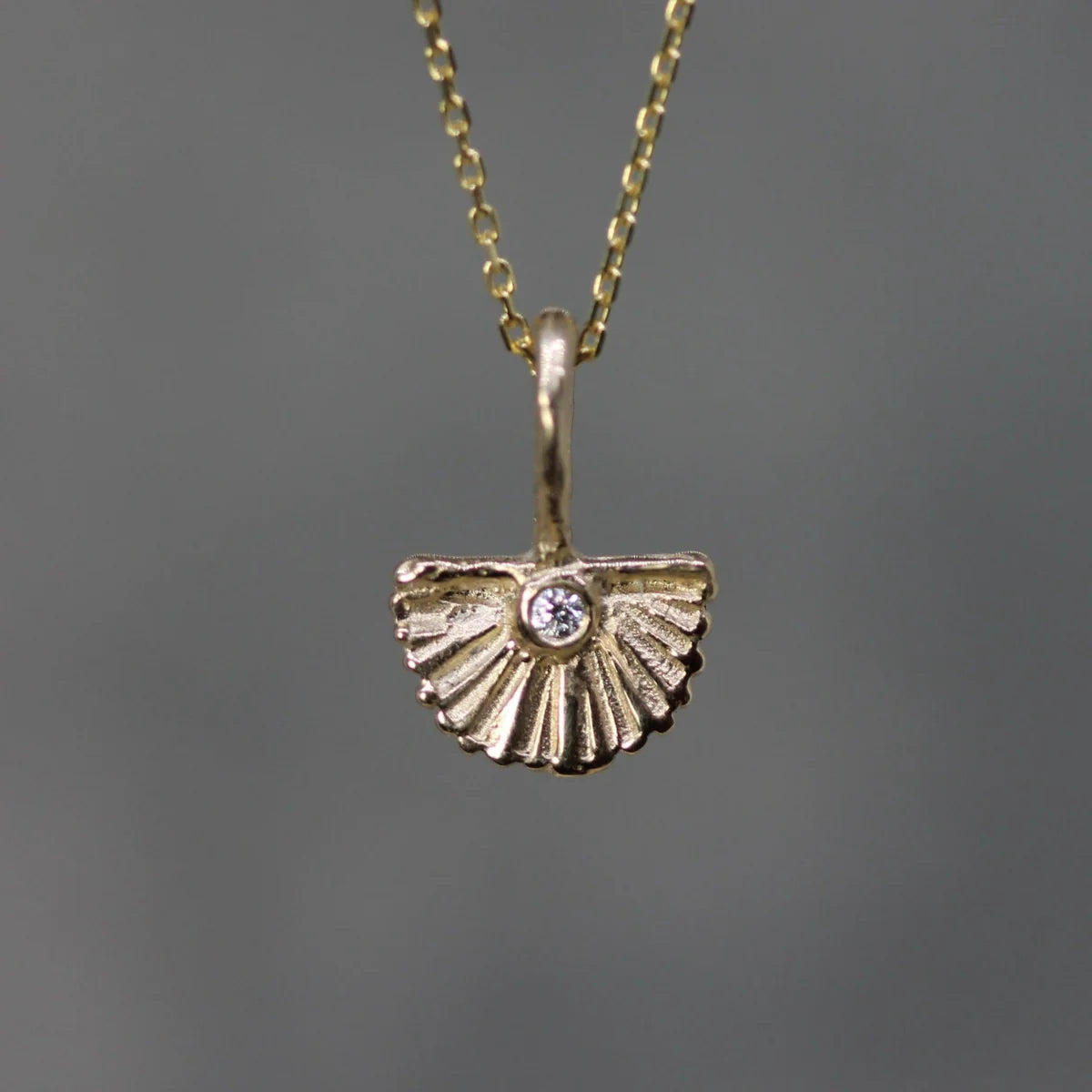Chasing Sunsets Mini Diamond Charm | Solid Gold