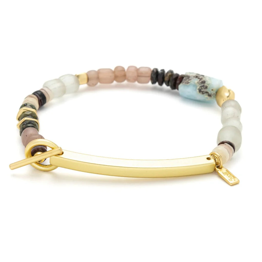 Hidden Message Bracelet | Badass/Larimar/Gold